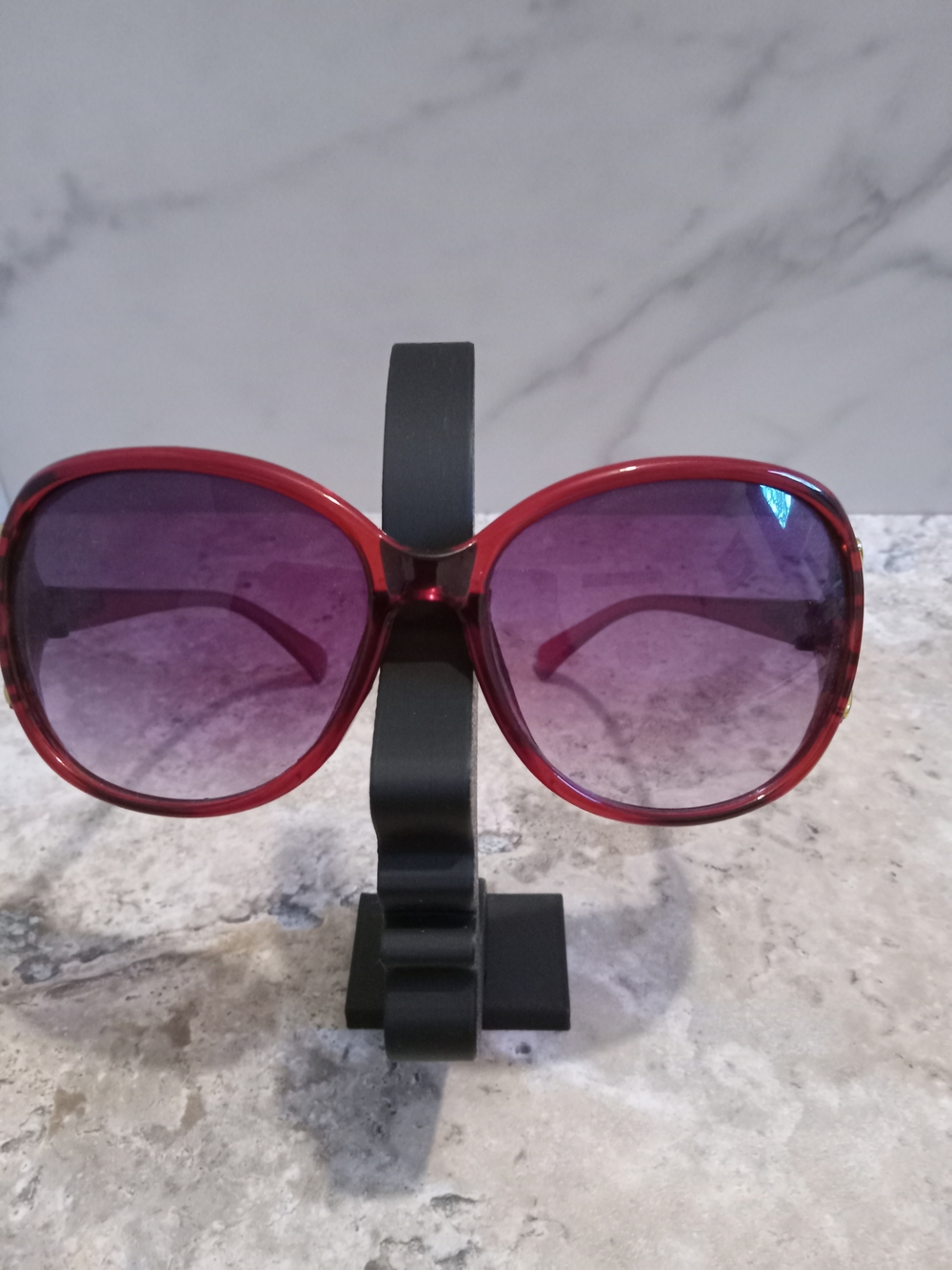 Women's Red Oversized Sunglasses with Purple Gradient Lenses
